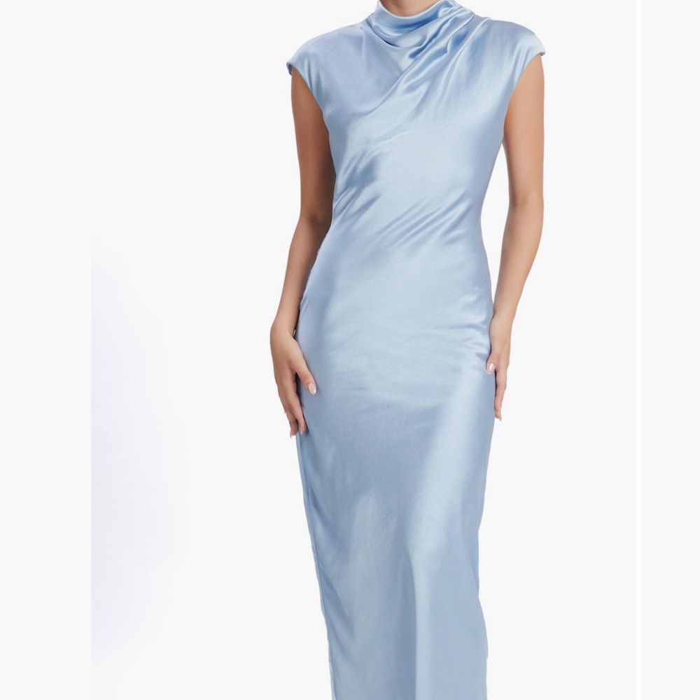 Bardot Auria Draped Satin Maxi Dress